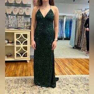 Elegant Green Sequin Dress